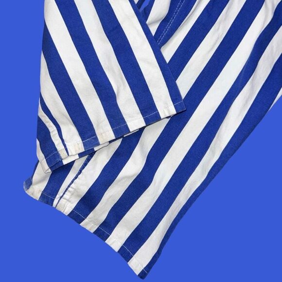 Unisex Game Day Royal Blue Striped Overall Bibs Size Large NFL MLB NHL NBA - Picture 2 of 6